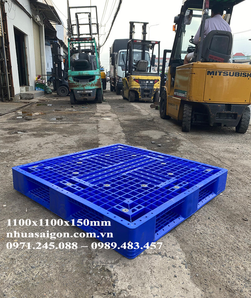 Pallet Nhựa 1 Mặt Hở 1100x1100x150mm 13 pallet nhựa 1 mặt 1100x1100x150mm