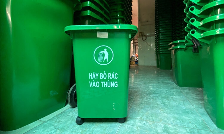 Thùng Rác Nhựa HDPE 60L Có Bánh Xe Giá Rẻ 10 thùng rác nhựa 60l