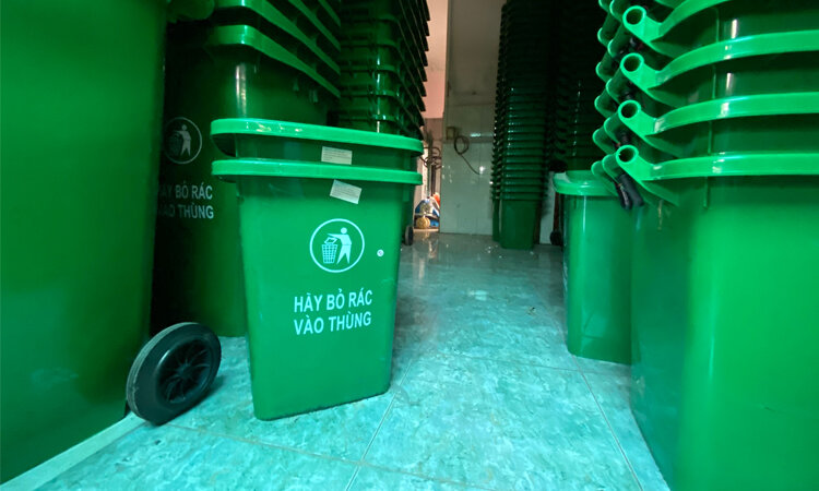 Thùng Rác Nhựa HDPE 60L Có Bánh Xe Giá Rẻ 12 thùng rác nhựa 60l