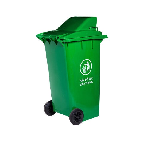 thùng rác nhựa nắp hở 240l xanh