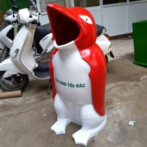 thùng rác nhựa composite con chim cánh cụt