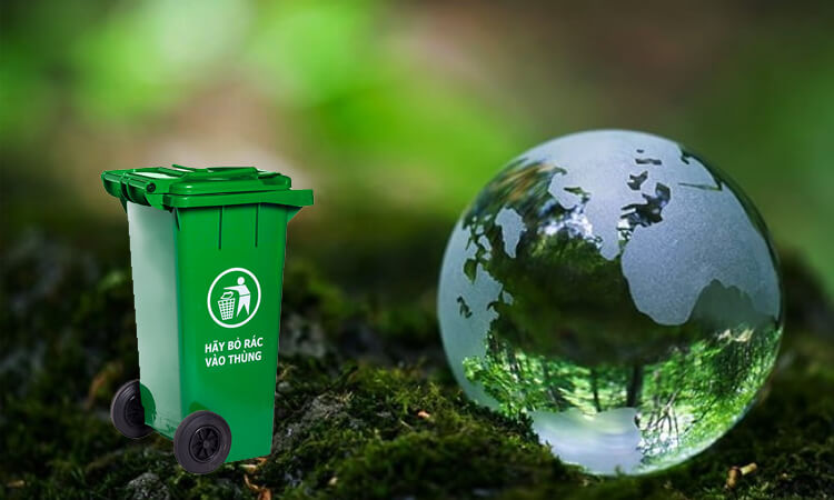 thùng rác rưởi vật liệu bằng nhựa đảm bảo môi trường thiên nhiên sống