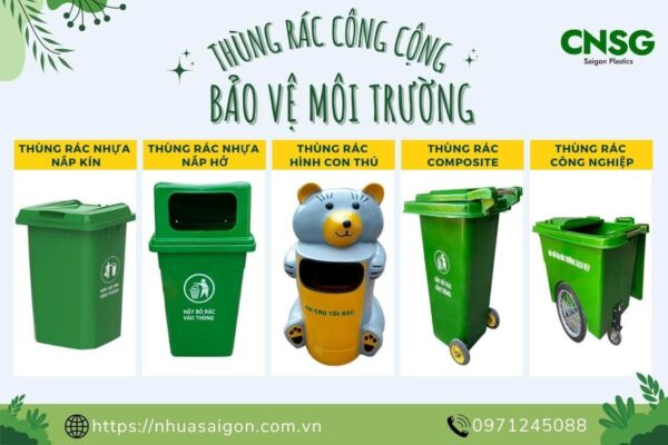 Thùng rác công cộng bảo vệ môi trường