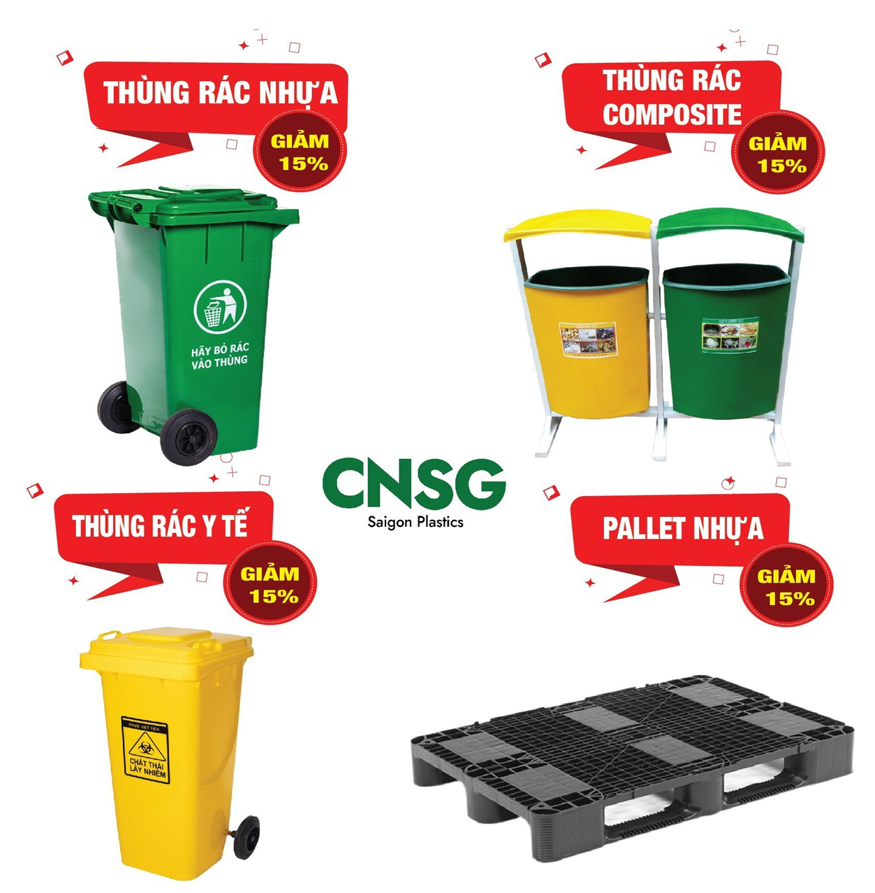 [SALE 35%] - Thùng rác nhựa Composite Đủ Các Loại Tại TP.HCM