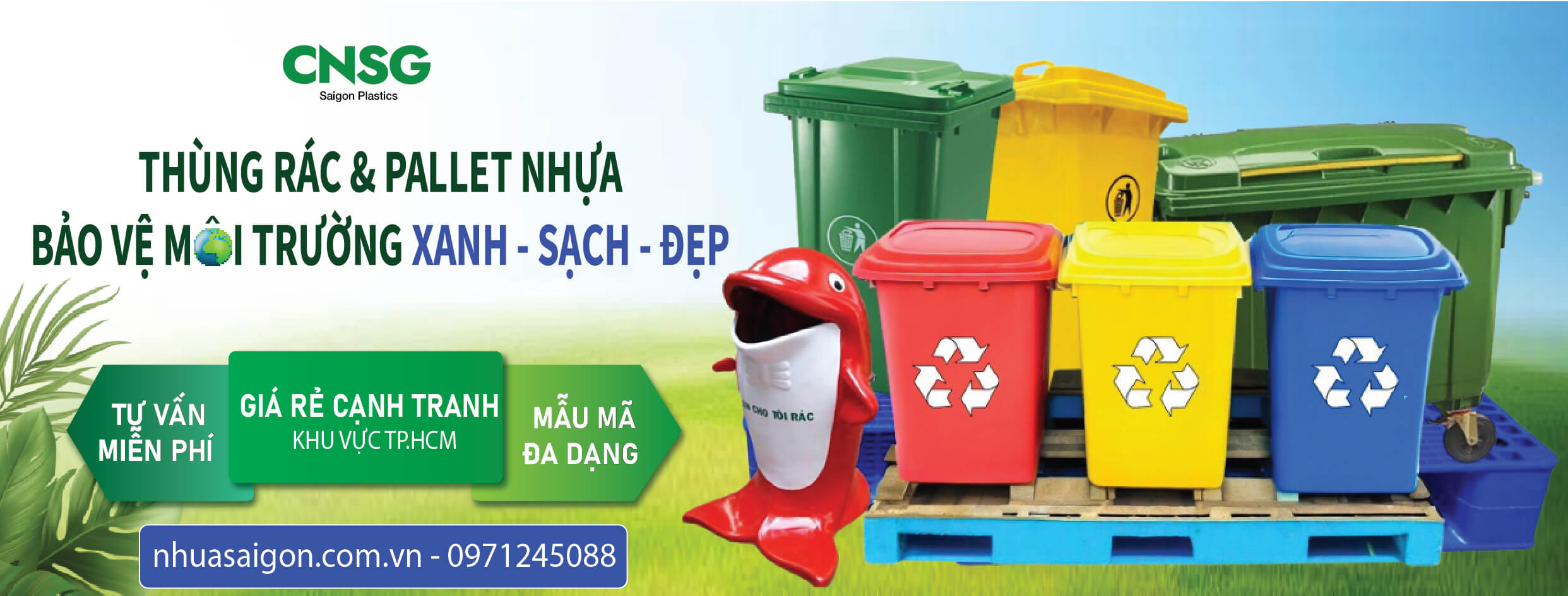 Nhựa Sài Gòn- Chuyên thùng rác- Pallet nhựa