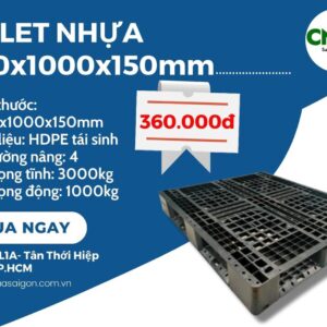 Phương Tiện Xếp Dỡ Tại Cảng - Các Thiết Bị Xếp Dỡ Hàng Hóa 7 Pallet nhựa 1200x1000x150mm (1)