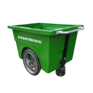 Xe Đẩy Gom Rác 660L Không Nắp – Bánh Hơi