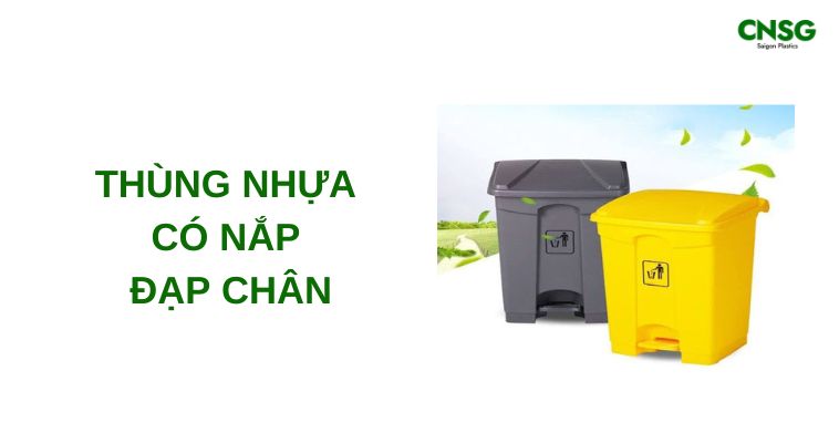 Thùng rác nhựa có nắp đạp chân - Bền đẹp, vệ sinh, tiện lợi 4 thung rac nhua co nap dap chan